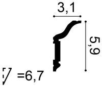 Карниз Orac Decor CX141 2000x59x31 мм — фото 2, Карнизы