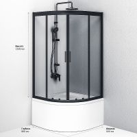 Товар: Душевой уголок AM.PM Gem 90х90 W90G-401A090BT профиль Черный матовый стекло прозрачное - фото 10 Душевой уголок AM.PM Gem 90х90 W90G-401A090BT профиль Черный матовый стекло прозрачное — фото 10, Душевые уголки четверть круга