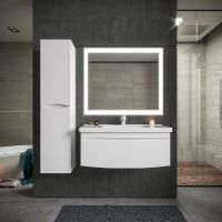 Товар: Шкаф пенал Бриклаер Вега 35 4627125414107 подвесной Белый глянец - фото 3 Шкаф пенал Бриклаер Вега 35 4627125414107 подвесной Белый глянец — фото 3, Мебель для ванной