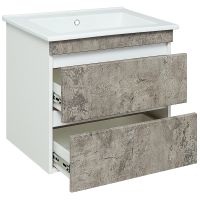 Товар: Тумба под раковину Runo Манхэттен 75 00-00001019 Серый бетон Белая - фото 2 Тумба под раковину Runo Манхэттен 75 00-00001019 Серый бетон Белая — фото 2, Тумбы под раковину