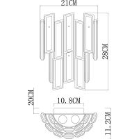 Настенный светильник Divinare Romilda 3512/17 AP-3 Прозрачная Латунь — фото 2, Светильники