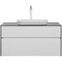 Тумба с раковиной Black&White Universe U907.1000-1 100 907U1000-1 подвесная White matt Lauren gold — фото 1, Мебель для ванной