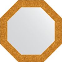 Зеркало Evoform Octagon 77х77 BY 3801 в багетной раме - Чеканка золотая 90 мм — фото 1, Мебель для ванной