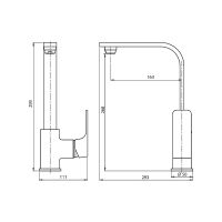 Смеситель для кухни Koller Pool Neon Cube NC0500 Хром — фото 2, Смесители