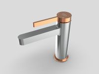 Смеситель для раковины GPD Gildo MLB165-K-R Хром Розовое золото — фото 2, Смесители