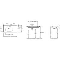 Раковина Jacob Delafon Nouvelle Vague 101 EXAQ112-Z-MG2 Серая — фото 2, Раковины подвесные