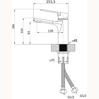 Смеситель для раковины Orange Flat M12-021cr Хром — фото 6, Смесители для раковины