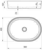 Раковина-чаша Ravak Moon 2 56 XJN01300002 Белая — фото 10, Раковины накладные