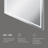 Товар: Зеркало AM.PM Gem 80 M91AMOX0803WG с подсветкой с механическим выключателем - фото 7 Зеркало AM.PM Gem 80 M91AMOX0803WG с подсветкой с механическим выключателем — фото 7, Зеркала в ванную комнату