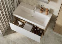 Тумба под раковину Aquaton Либерти 90 1A279901LYC70 подвесная Дуб эльвезия Белая — фото 21, Тумбы под раковину