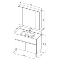 Комплект мебели для ванной Aquanet Алвита New 100 274184 Белый матовый — фото 12, Комплекты мебели для ванной