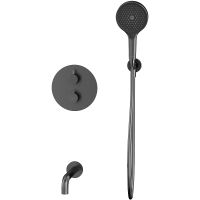 Смеситель для ванны Whitecross Y gunmetal YSET10TOPGM с термостатом Оружейная сталь — фото 2, Смесители