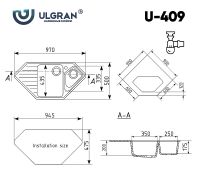 Товар: Кухонная мойка Ulgran Classic U-409-328 Бежевая - фото 4 Кухонная мойка Ulgran Classic U-409-328 Бежевая — фото 4, Кухонные мойки