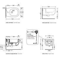 Биде Flaminia Bonola BN218 подвесное Белое — фото 3, Биде
