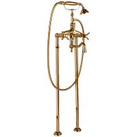 Смеситель для ванны Cezares Nostalgia NOSTALGIA-VDP2-03/24-M Золото 24 карат — фото 1, Смесители напольные