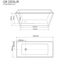 Акриловая ванна Grossman Cristal 180x80 GR-2021 без гидромассажа — фото 5, Акриловые ванны