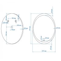 Товар: Зеркало Art&Max Ovale AM-Ova-570-770-DS-F-H с подсветкой с сенсорным выключателем - фото 6 Зеркало Art&Max Ovale AM-Ova-570-770-DS-F-H с подсветкой с сенсорным выключателем — фото 6, Мебель для ванной