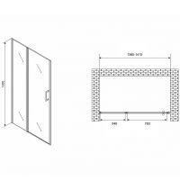 Душевая дверь Abber Sonnenstrand 140 AG04140S профиль Хром стекло прозрачное — фото 4, Душевые двери в нишу