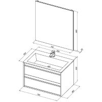 Тумба под раковину Aquanet Lino 80 253912 подвесная Дуб веллингтон — фото 6, Тумбы под раковину