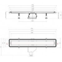 Душевой лоток Pestan Confluo Premium Line 550 White Glass Gold 13100121 с решеткой Белый глянцевый Золото глянцевое — фото 11, Душевые лотки