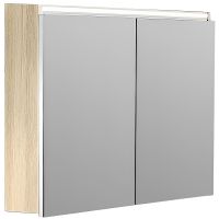 Зеркальный шкаф Boheme Armadi Art Vallessi 100 546-L с подсветкой Дуб светлый матовый — фото 1, Мебель для ванной