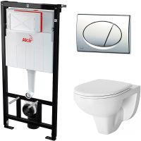 Комплект унитаза Damixa Jupiter DX77C1738SC с инсталляцией Alcaplast Sadromodul AM101/1120-3:1 RU M71-0001 с сиденьем Микролифт и клавишей смыва Хром — фото 1, Комплекты унитаз + инсталляция