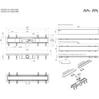 Душевой лоток AM.PM PrimeFlow 60 W02SC-U11-060-04BM с Черной матовой решеткой / под плитку Tile — фото 24, Душевые лотки