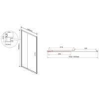 Душевая дверь Vincea Garda 105 VDS-1G105CLGM профиль Вороненая сталь стекло прозрачное — фото 6, Душевые двери в нишу