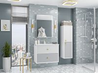 Товар: Тумба с раковиной Brevita 50 Shades of Grey Анастейша 80 УТ000014239 подвесная Белая матовая Серая матовая - фото 7 Тумба с раковиной Brevita 50 Shades of Grey Анастейша 80 УТ000014239 подвесная Белая матовая Серая матовая — фото 7, Мебель для ванной