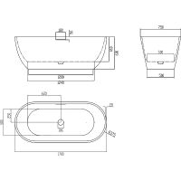 Товар: Ванна из искусственного камня Abber Frankfurt 170x75 AM9941 Белая матовая без гидромассажа - фото 10 Ванна из искусственного камня Abber Frankfurt 170x75 AM9941 Белая матовая без гидромассажа — фото 10, Ванны