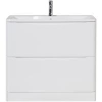 Тумба под раковину BelBagno 100 ACQUA-1000-2C-PIA-BL Bianco Lucido — фото 1, Тумбы под раковину