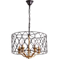 Люстра Divinare Dunkan 2021/04 LM-5 Античный черный Золото матовое — фото 1, Люстры