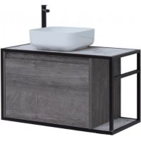 Тумба под раковину Aquanet Nova Lite Loft 90L 261656 подвесная Дуб рошелье — фото 1, Тумбы под раковину