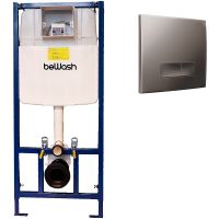 Инсталляция beWash BW74 K500RZVP0400MKK00000 для унитаза с клавишей смыва Хром матовый — фото 1, Инсталляции