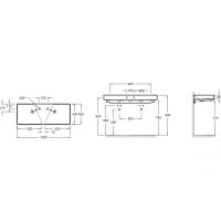Раковина Jacob Delafon Rythmik 120 EXM112-00 двойная Белый — фото 4, Раковины подвесные
