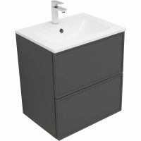 Тумба под раковину Aquanet Арт 60 329063 подвесная Ясень графит — фото 2, Тумбы под раковину