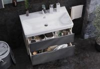 Тумба под раковину Aquaton Оливия 80 1A283101OLUG0 подвесная Грей Дуб ойстер — фото 5, Тумбы под раковину