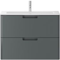 Тумба с раковиной Creto Bravo 80 22-BrG80 подвесная Серая — фото 1, Тумбы с раковиной