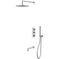 Душевая система Whitecross Y brushed nickel YSET11NIB с термостатом Брашированный никель — фото 1, Душевое оборудование. Душевая программа