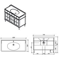 Товар: Тумба под раковину Caprigo Borgo 120 33425-B136 Синяя матовая - фото 5 Тумба под раковину Caprigo Borgo 120 33425-B136 Синяя матовая — фото 5, Мебель для ванной