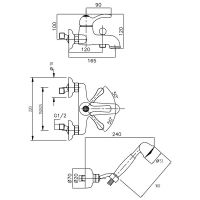 Товар: Смеситель для ванны Migliore Lem Swarovski 18874 Бронза - фото 3 Смеситель для ванны Migliore Lem Swarovski 18874 Бронза — фото 3, Смесители