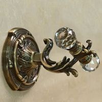 Двойной крючок Art&Max Barocco Crystal AM-1784-Br-C Бронза — фото 2, Крючки для полотенец