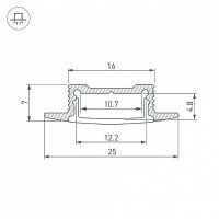 Профиль алюминиевый Arlight 023717 встраиваемый для контурной подсветки Серебристый — фото 3, Профили для светодиодных лент