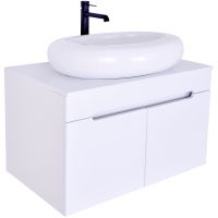 Товар: Тумба с раковиной Orange Санторини 80 Sa-80TUW+RA подвесная Белая глянцевая - фото 3 Тумба с раковиной Orange Санторини 80 Sa-80TUW+RA подвесная Белая глянцевая — фото 3, Тумбы с раковиной