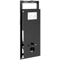 Инсталляция WasserKRAFT Salm 27TLT.010.ME.BL.WH01 для унитаза Черное стекло с Белой клавишей смыва — фото 1, Инсталляции