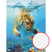 Фреска Ortograf Животные 10598 Фактура бархат FX Флизелин (0,9*1,8) Голубой/Оранжевый, Животные/Море/Рыбы — фото 1, Фрески