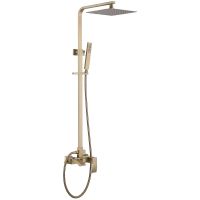 Душевая система Abber Rund AF8752G с термостатом Золото матовое — фото 1, Душевые стойки