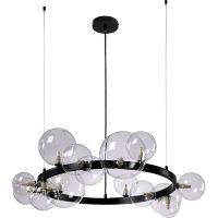 Люстра Crystal Lux Agata SP15 V2 Black Transparente Прозрачная Черная — фото 1, Люстры