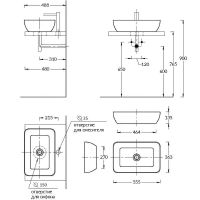 Раковина-чаша Kerama Marazzi Plaza 55 PLR.wb.55 Белая глянцевая — фото 7, Раковины накладные