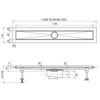 Душевой лоток Timo Drain System 90 DS230109/17 с решеткой Золото матовое — фото 5, Душевые лотки